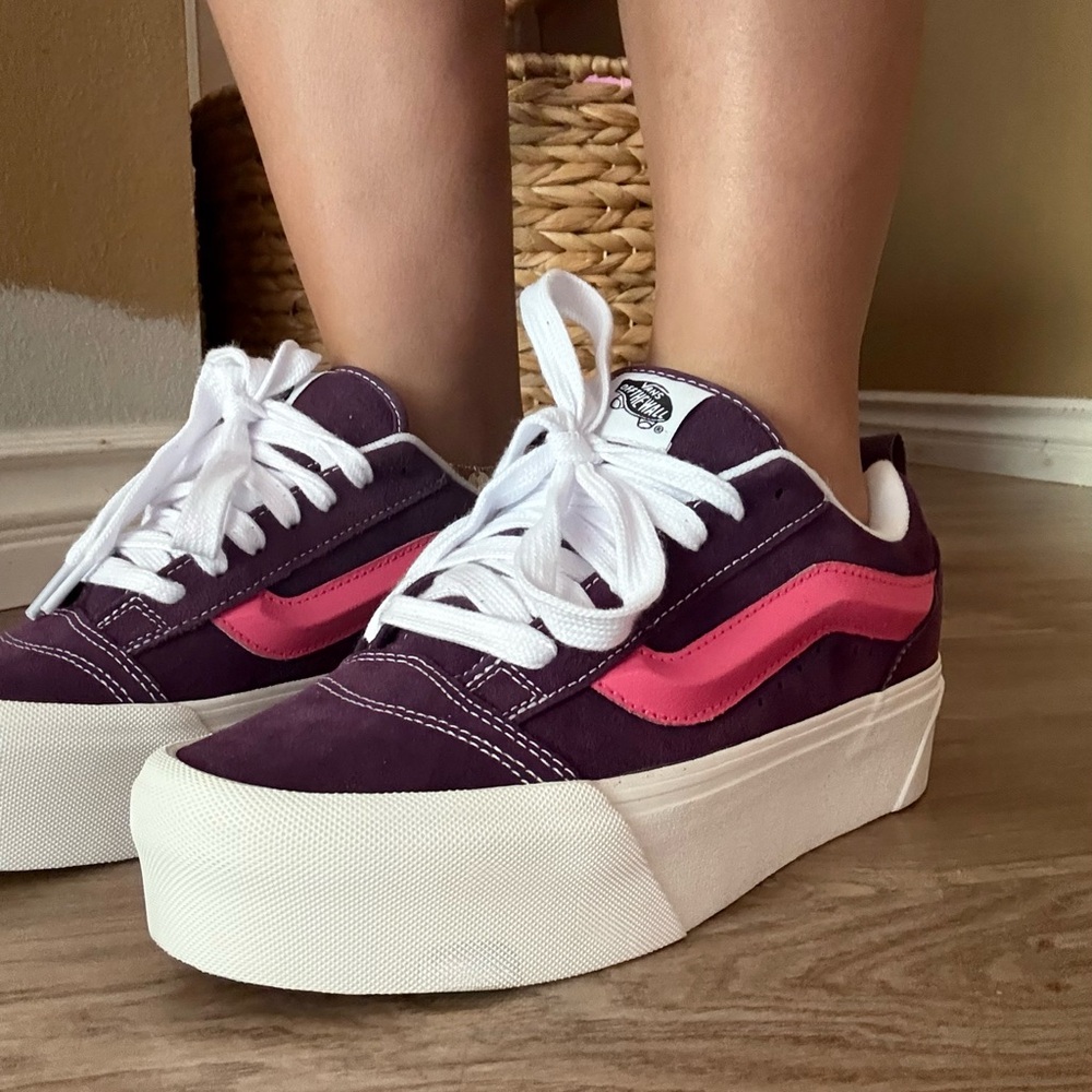 Vans Women's Bold Purple and Pink Sneakers